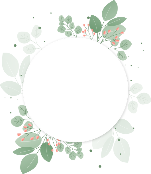 Circular Frame with Leaves Illustration